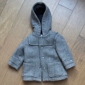 Zara Gray Kids Pea Coat with Hood